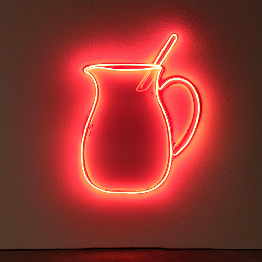 Lemonade Pitcher - Red Neon Sign, 18 Inches