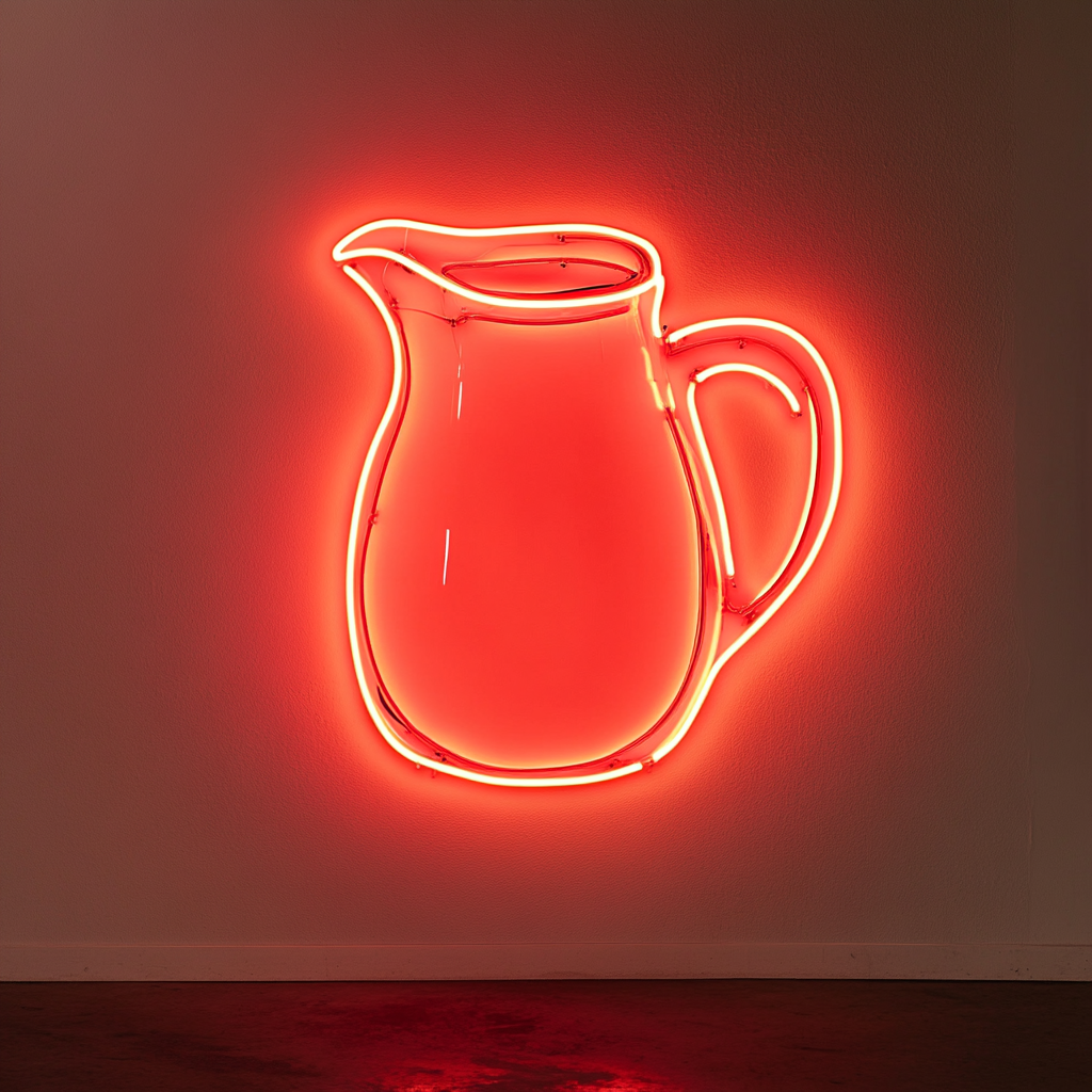 Lemonade Pitcher - Red Neon Sign, 18 Inches