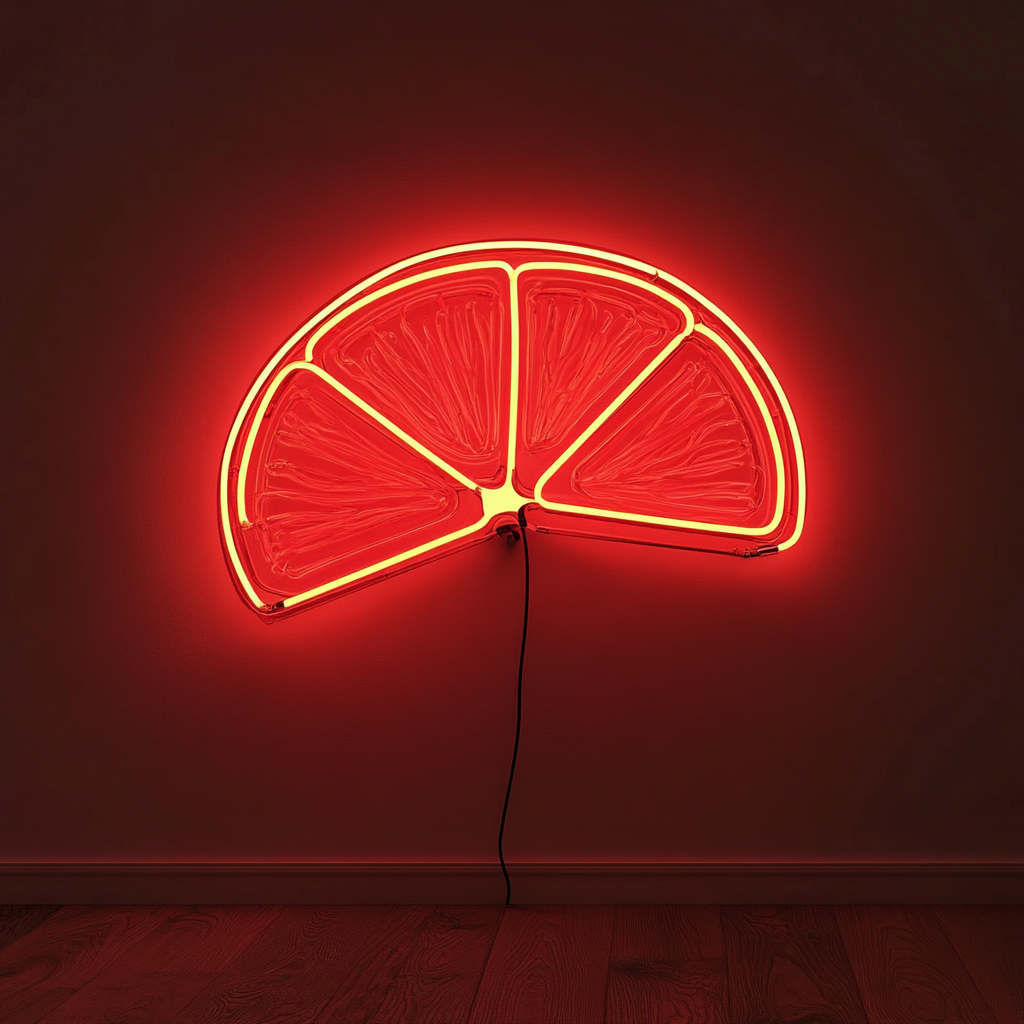 Lemon Slice - Red Neon Sign, 18 Inches