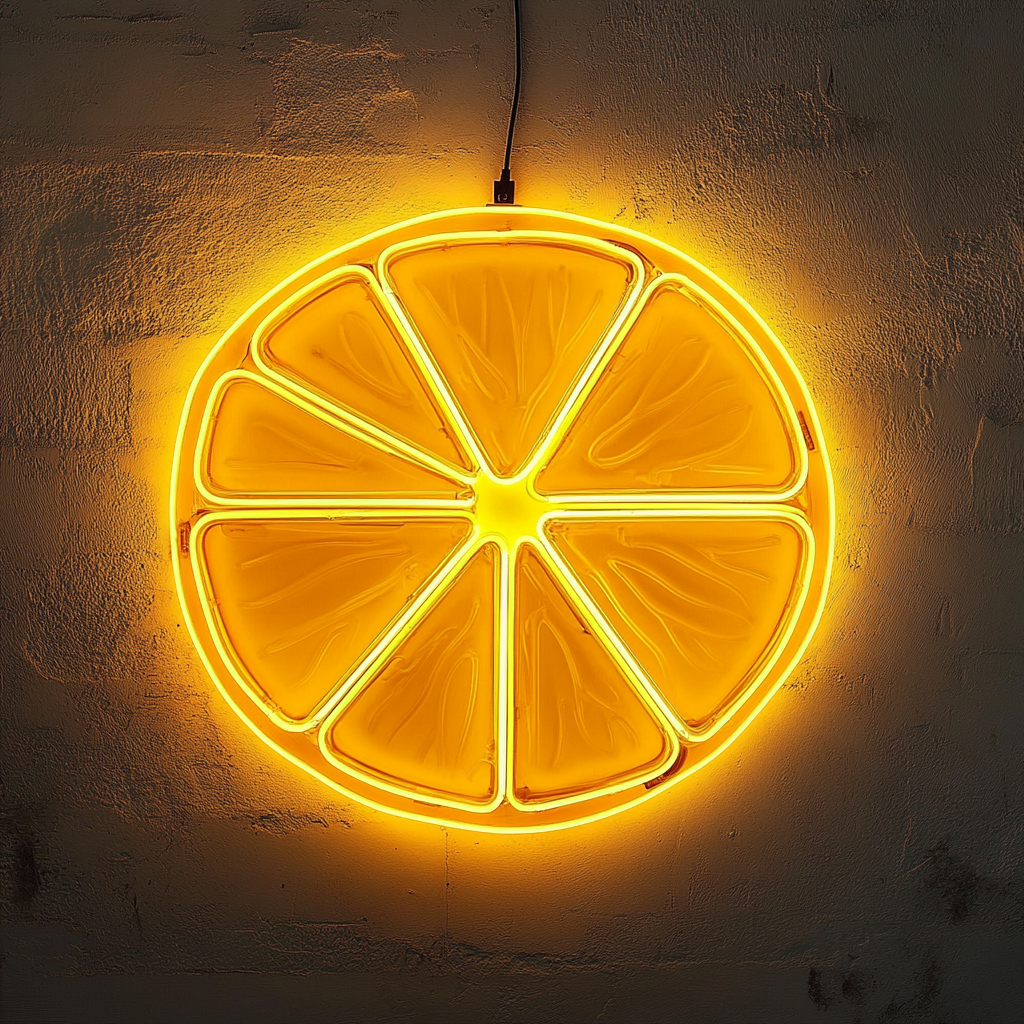 Lemon Slice - Yellow Neon Sign, 18 Inches