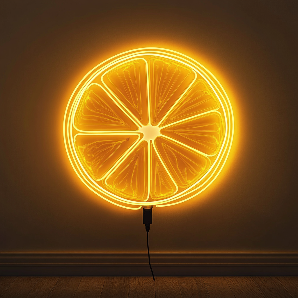 Lemon Slice - Yellow Neon Sign, 18 Inches