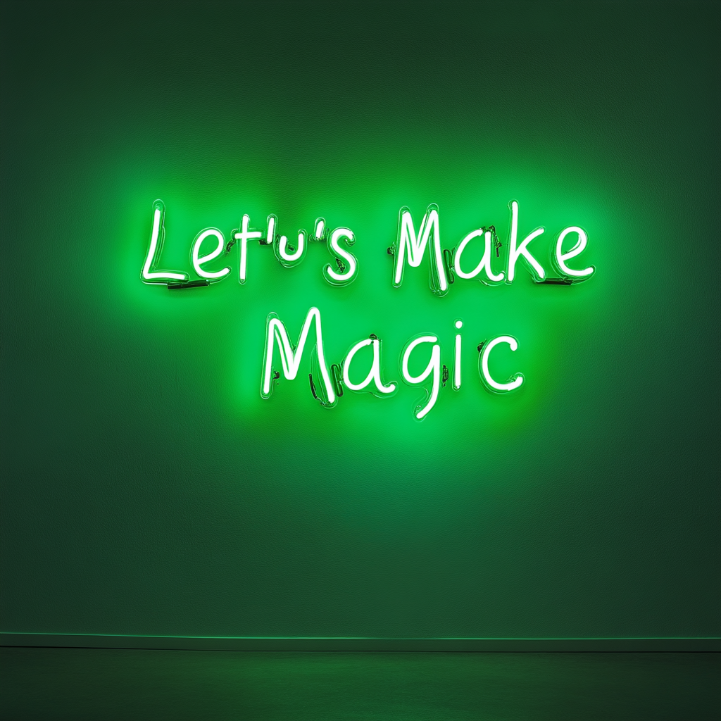 "Let’s Make Magic" - Green Neon Sign, 24 Inches