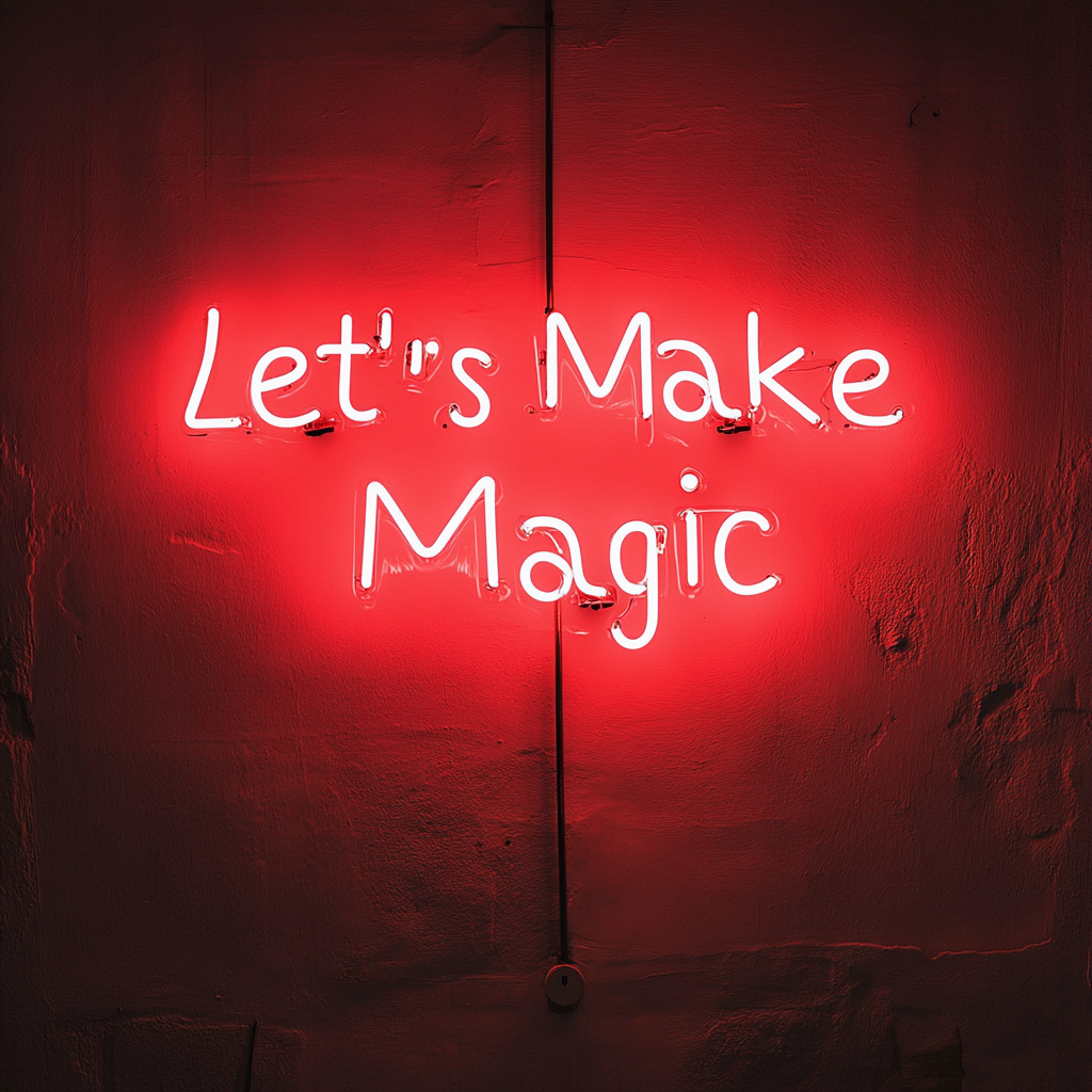 "Let’s Make Magic" - Red Neon Sign, 24 Inches
