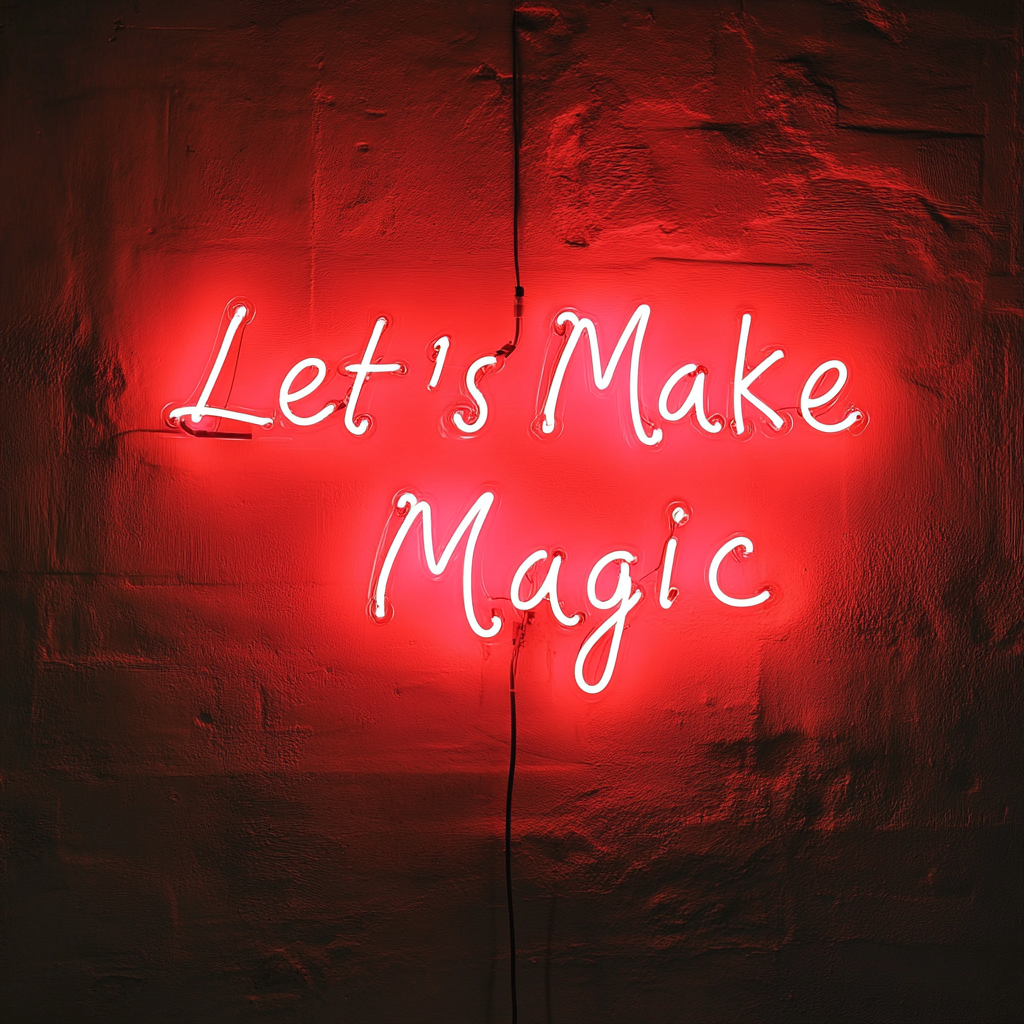 "Let’s Make Magic" - Red Neon Sign, 24 Inches