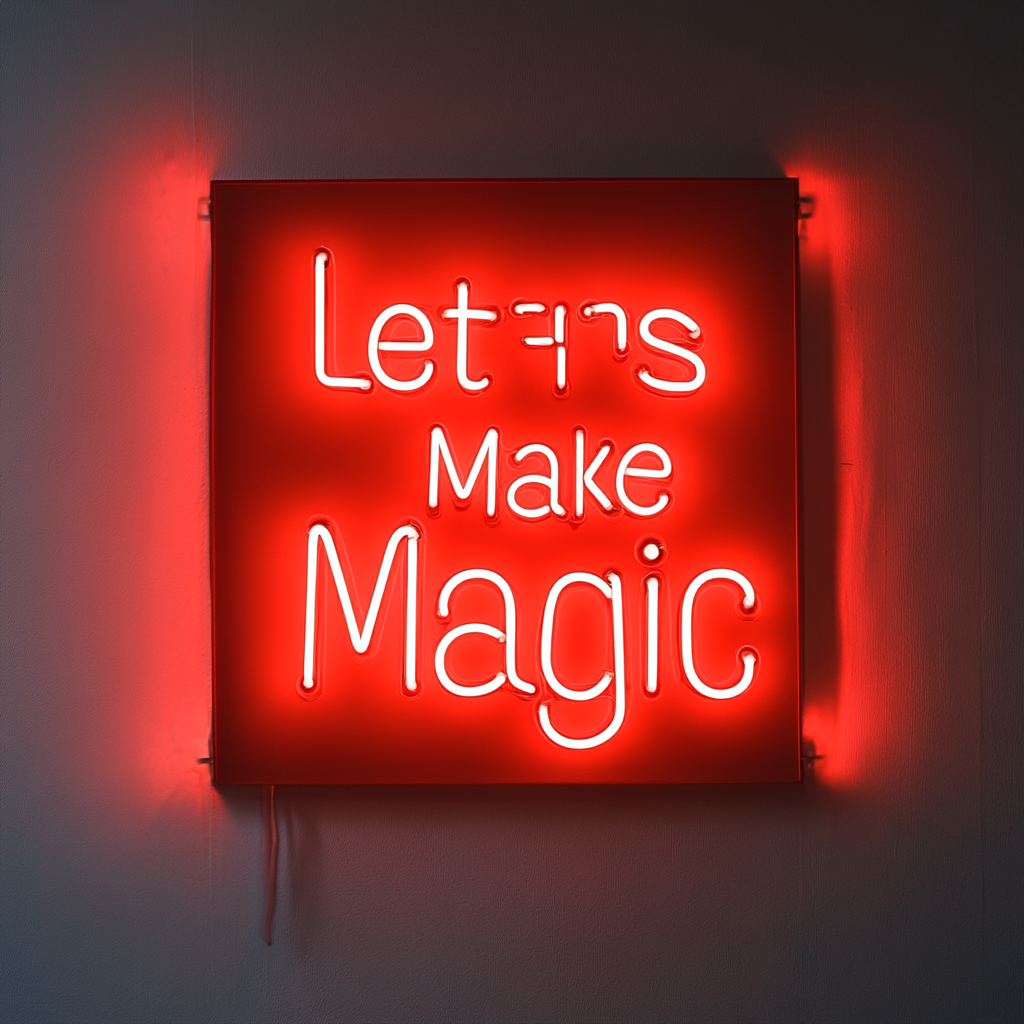"Let’s Make Magic" - Red Neon Sign, 24 Inches