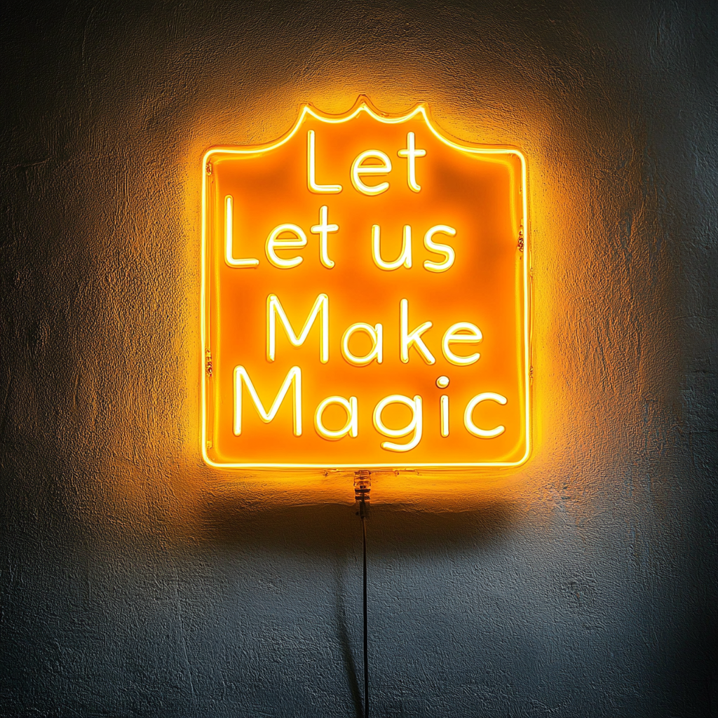 "Let’s Make Magic" - Yellow Neon Sign, 24 Inches