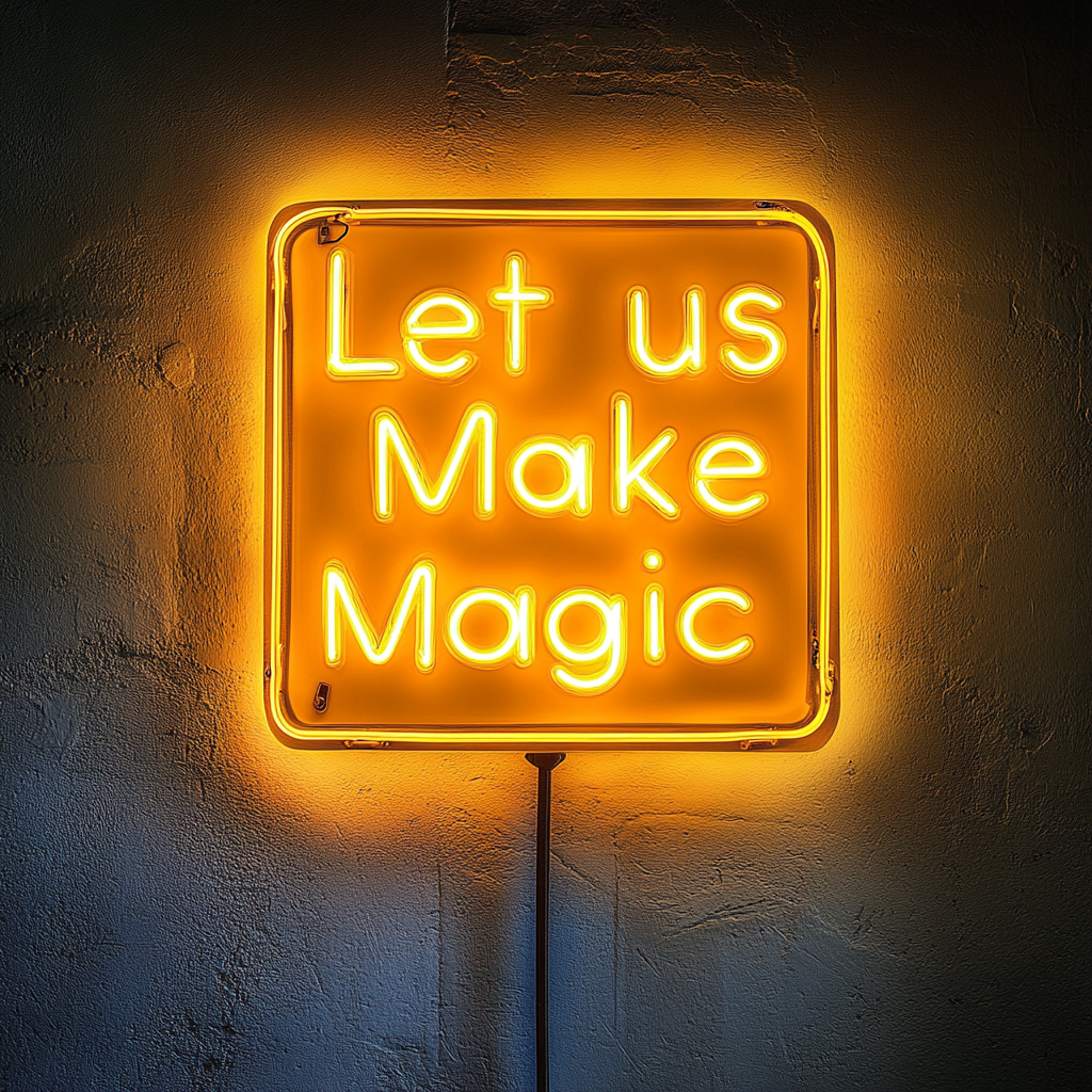 "Let’s Make Magic" - Yellow Neon Sign, 24 Inches