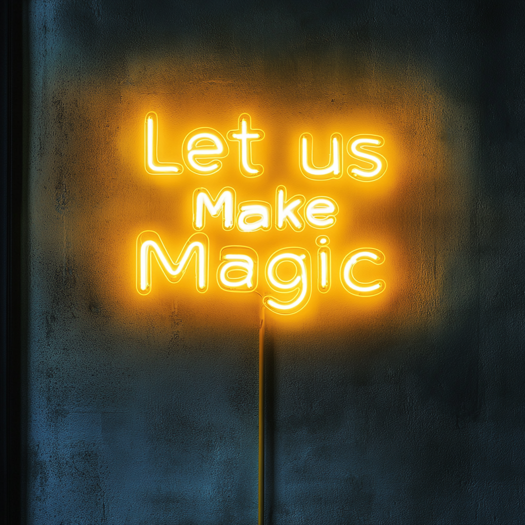 "Let’s Make Magic" - Yellow Neon Sign, 24 Inches