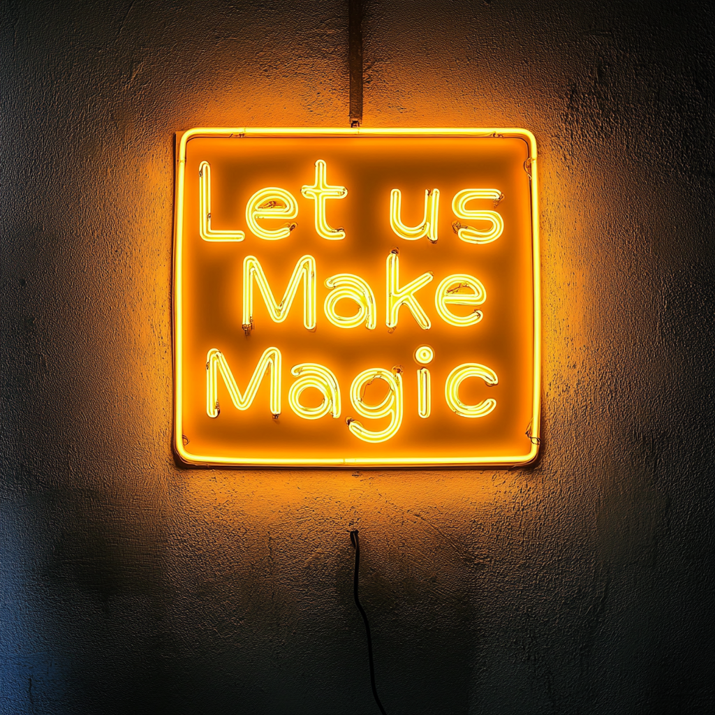 "Let’s Make Magic" - Yellow Neon Sign, 24 Inches