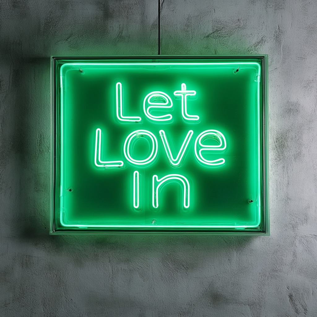 Let Love In - Green Neon Sign, 24 Inches