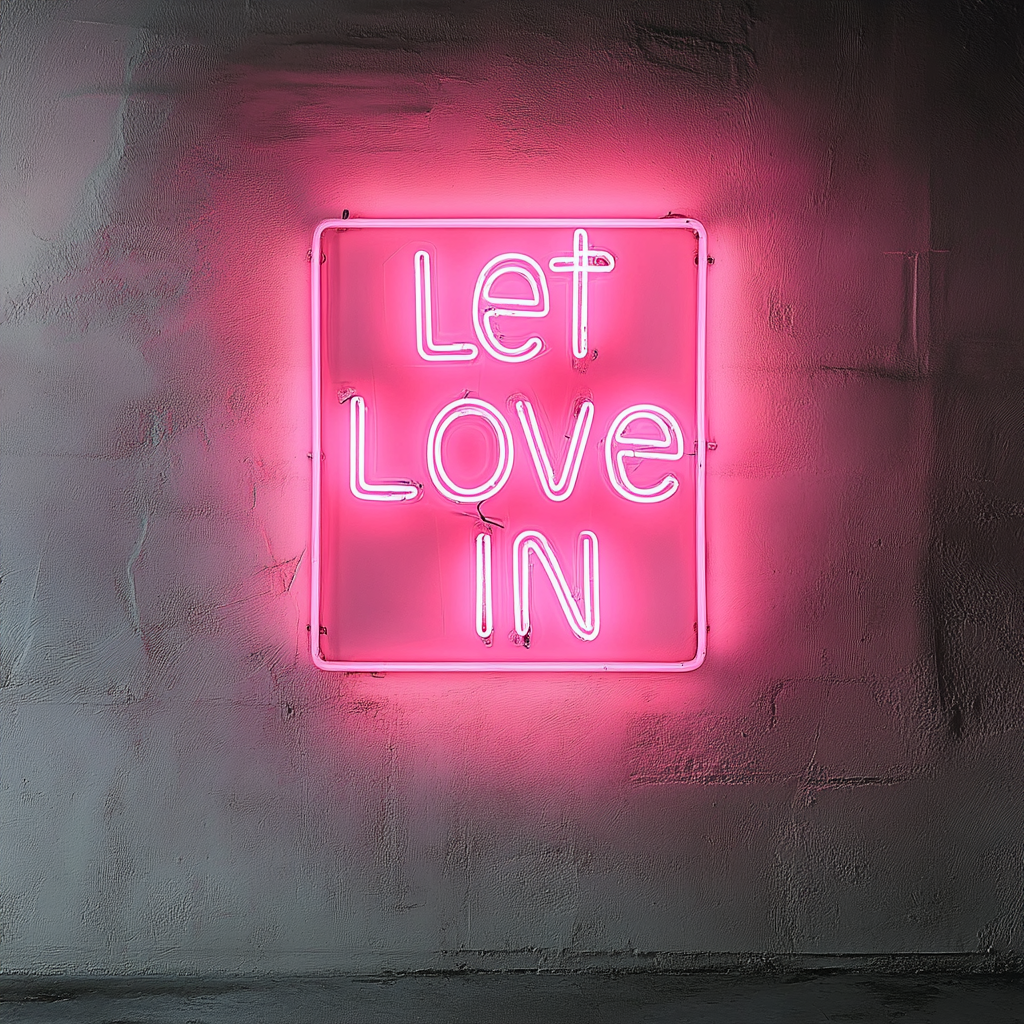 Let Love In - Pink Neon Sign, 24 Inches