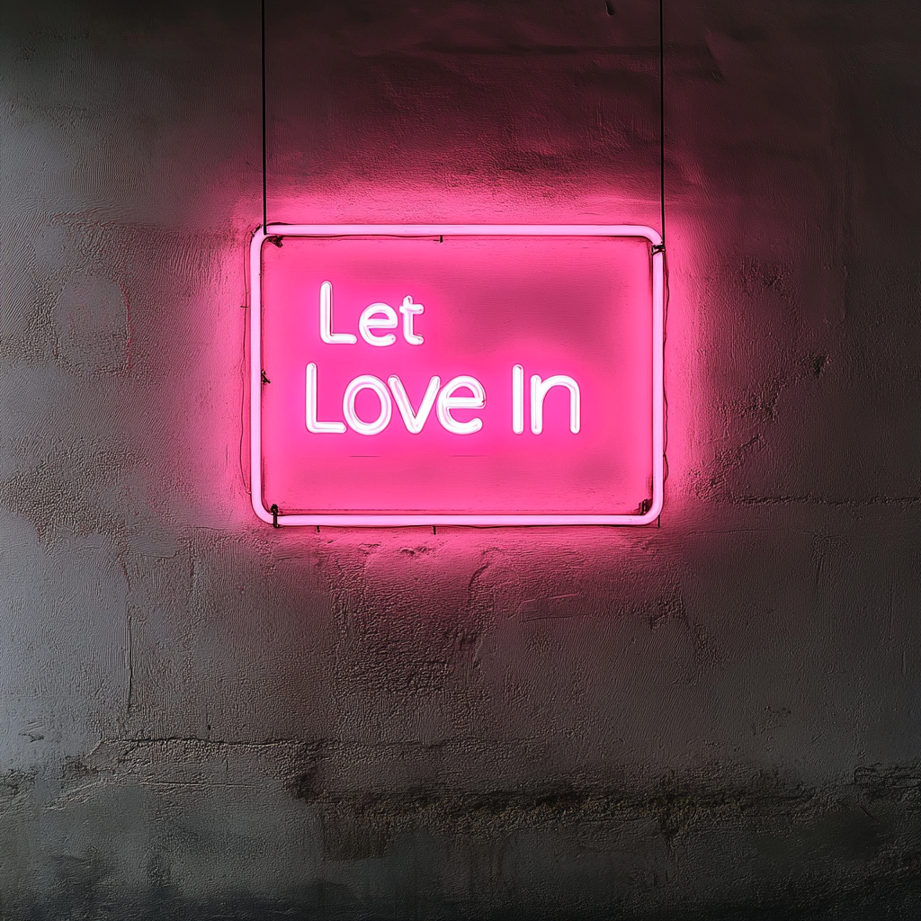 Let Love In - Pink Neon Sign, 18 Inches