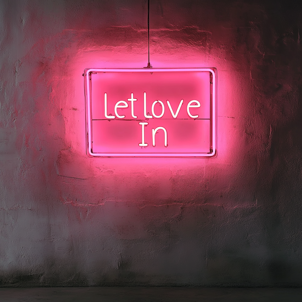 Let Love In - Pink Neon Sign, 24 Inches