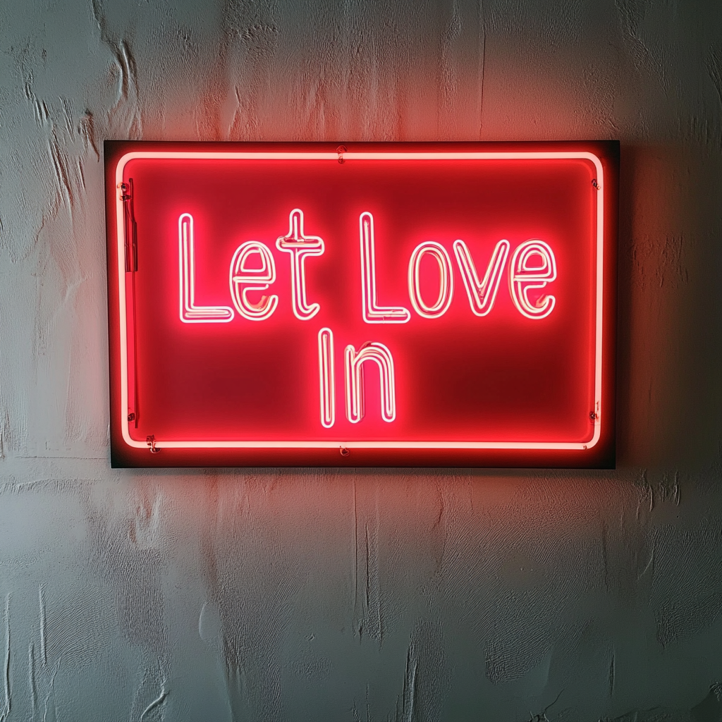 Let Love In - Red Neon Sign, 18 Inches