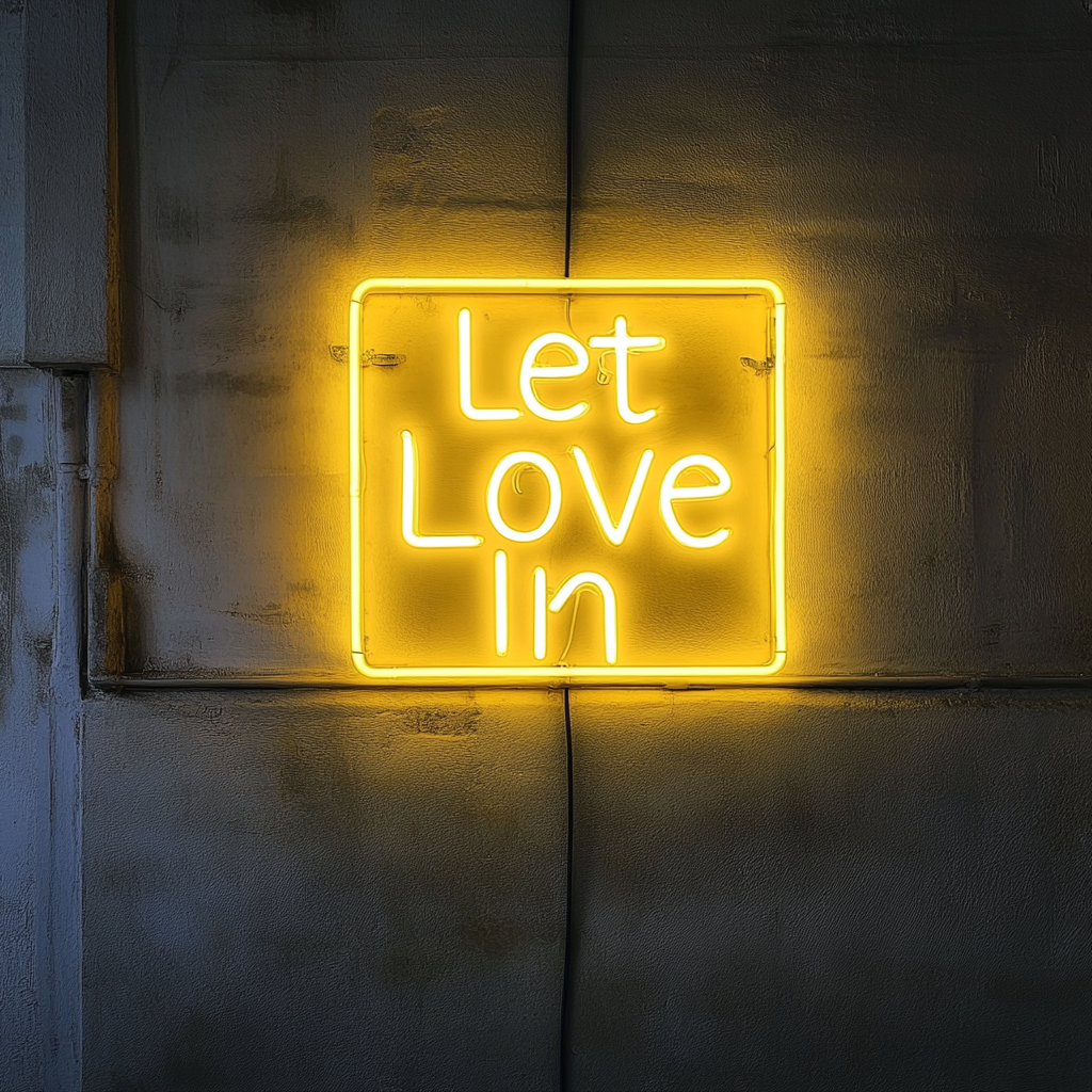 Let Love In - Yellow Neon Sign, 24 Inches