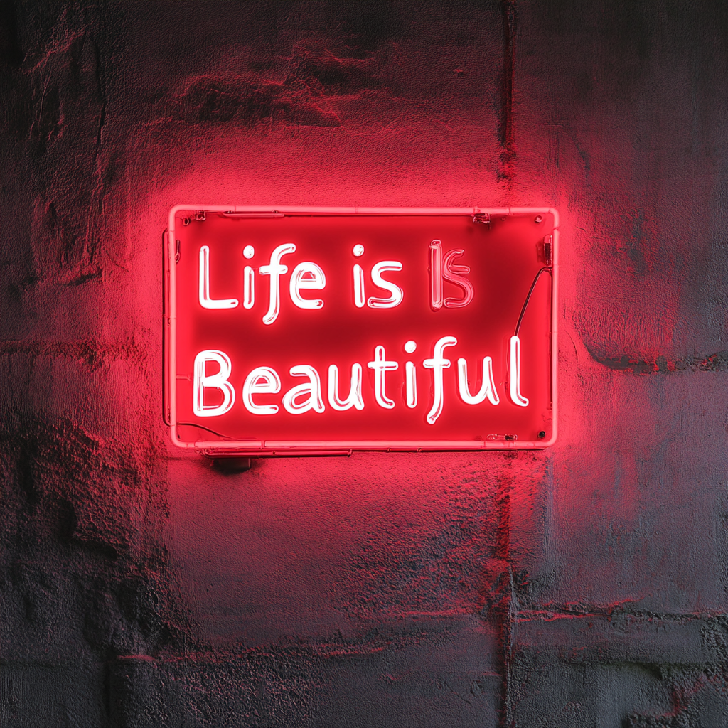 Life is Beautiful - Red Neon Sign, 18 Inches