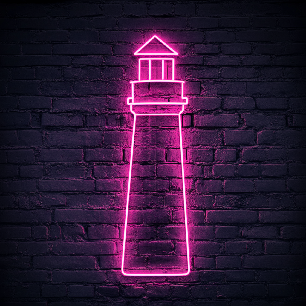 Lighthouse - Pink Neon Sign, 24 Inches