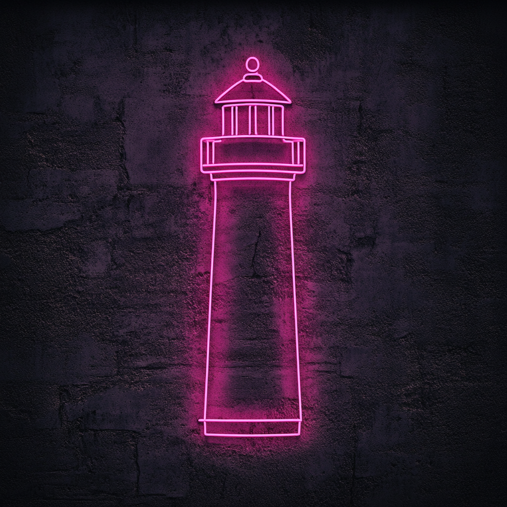 Lighthouse - Pink Neon Sign, 24 Inches