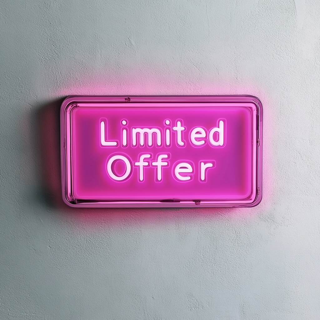 "Limited Offer" - Pink Neon Sign, 18 Inches