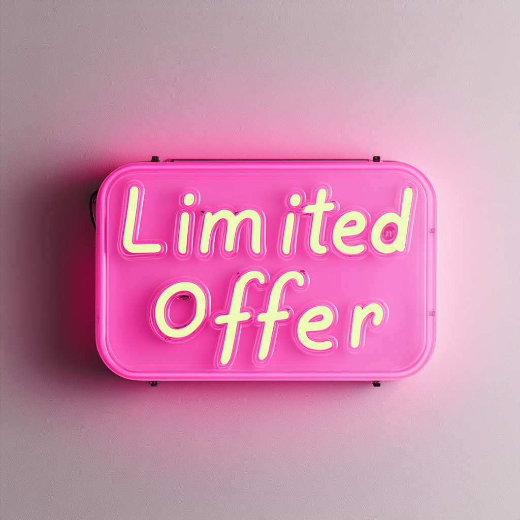 "Limited Offer" - Pink Neon Sign, 18 Inches