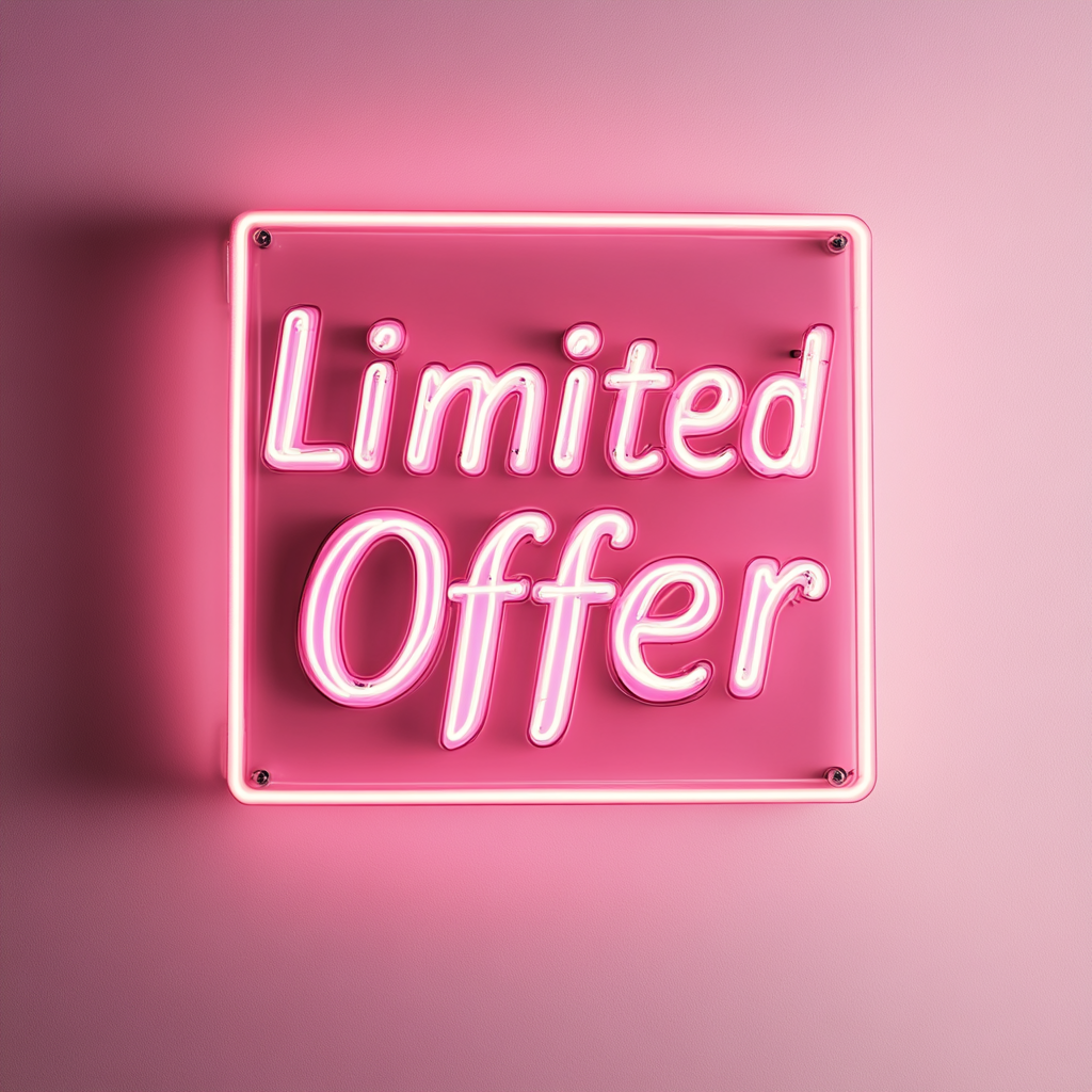 "Limited Offer" - Pink Neon Sign, 18 Inches