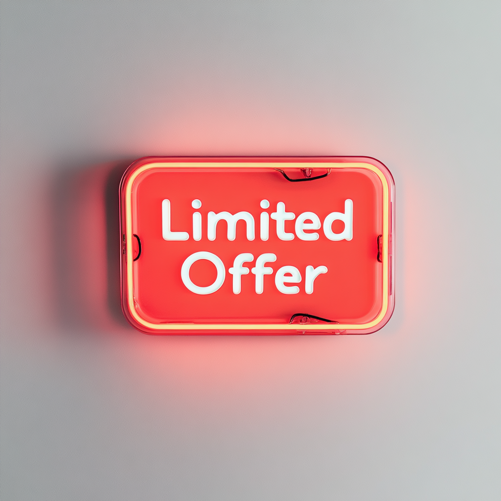 "Limited Offer" - Red Neon Sign, 18 Inches