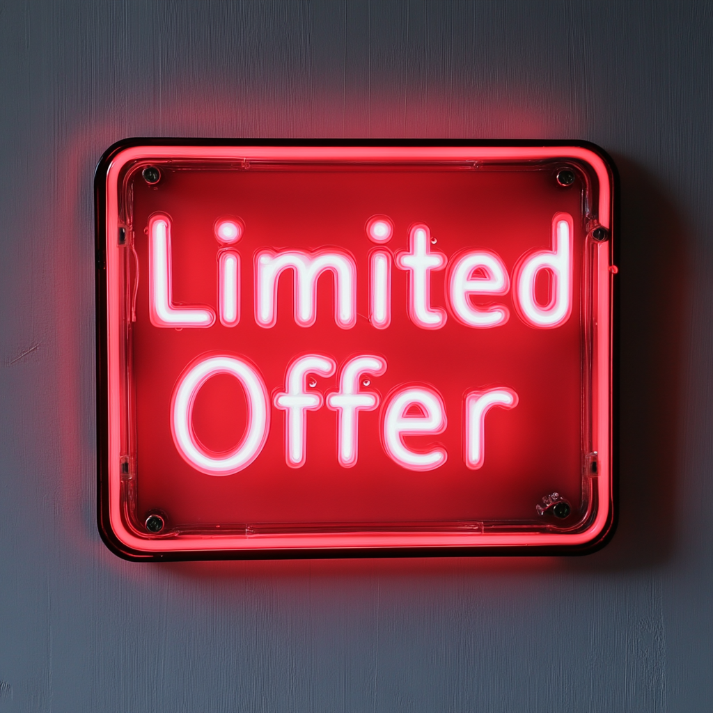 "Limited Offer" - Red Neon Sign, 18 Inches