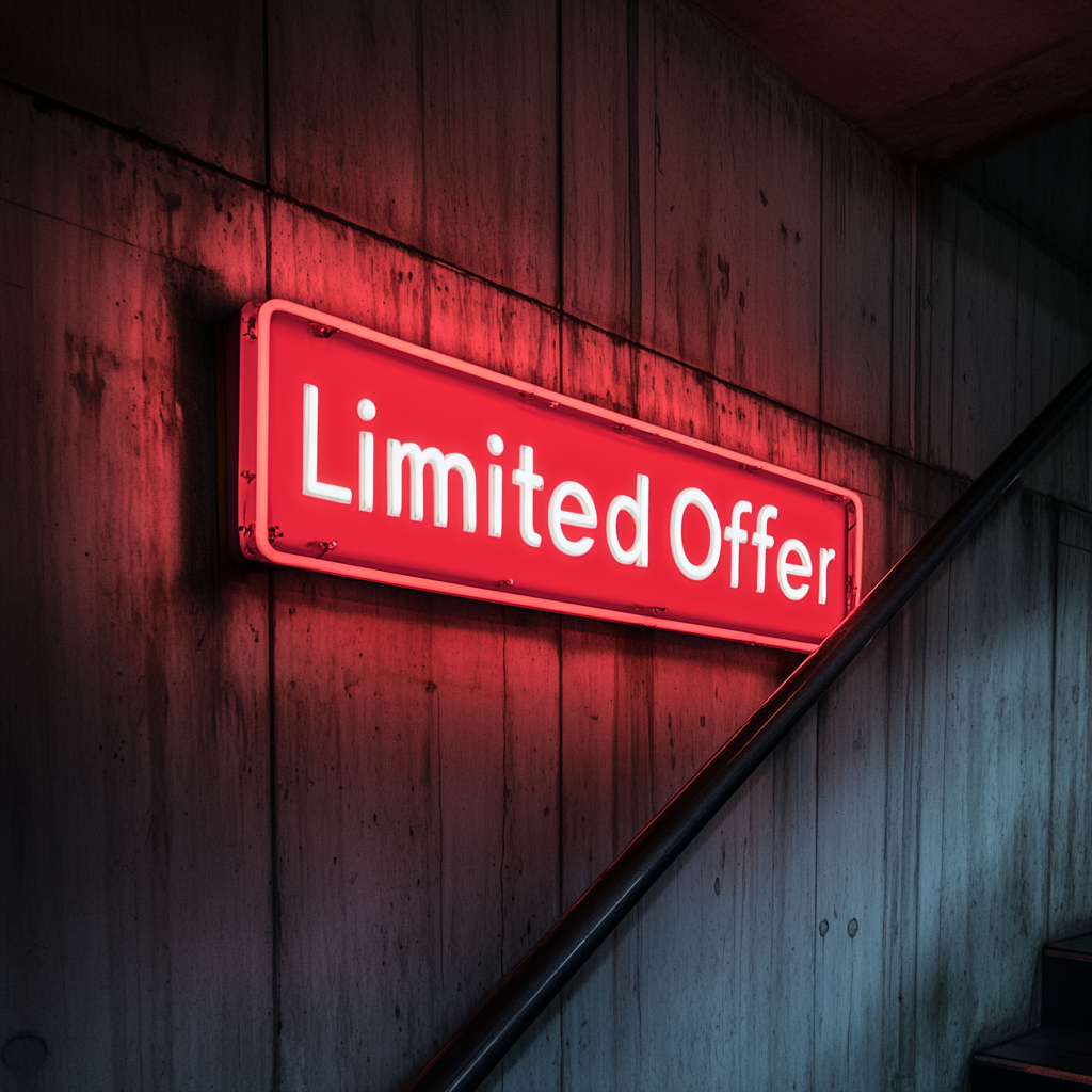 "Limited Offer" - Red Neon Sign, 18 Inches