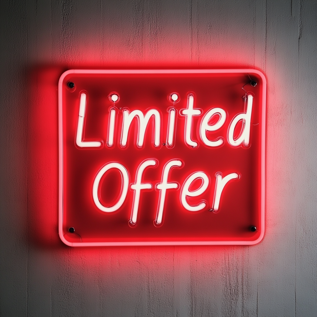 "Limited Offer" - Red Neon Sign, 18 Inches