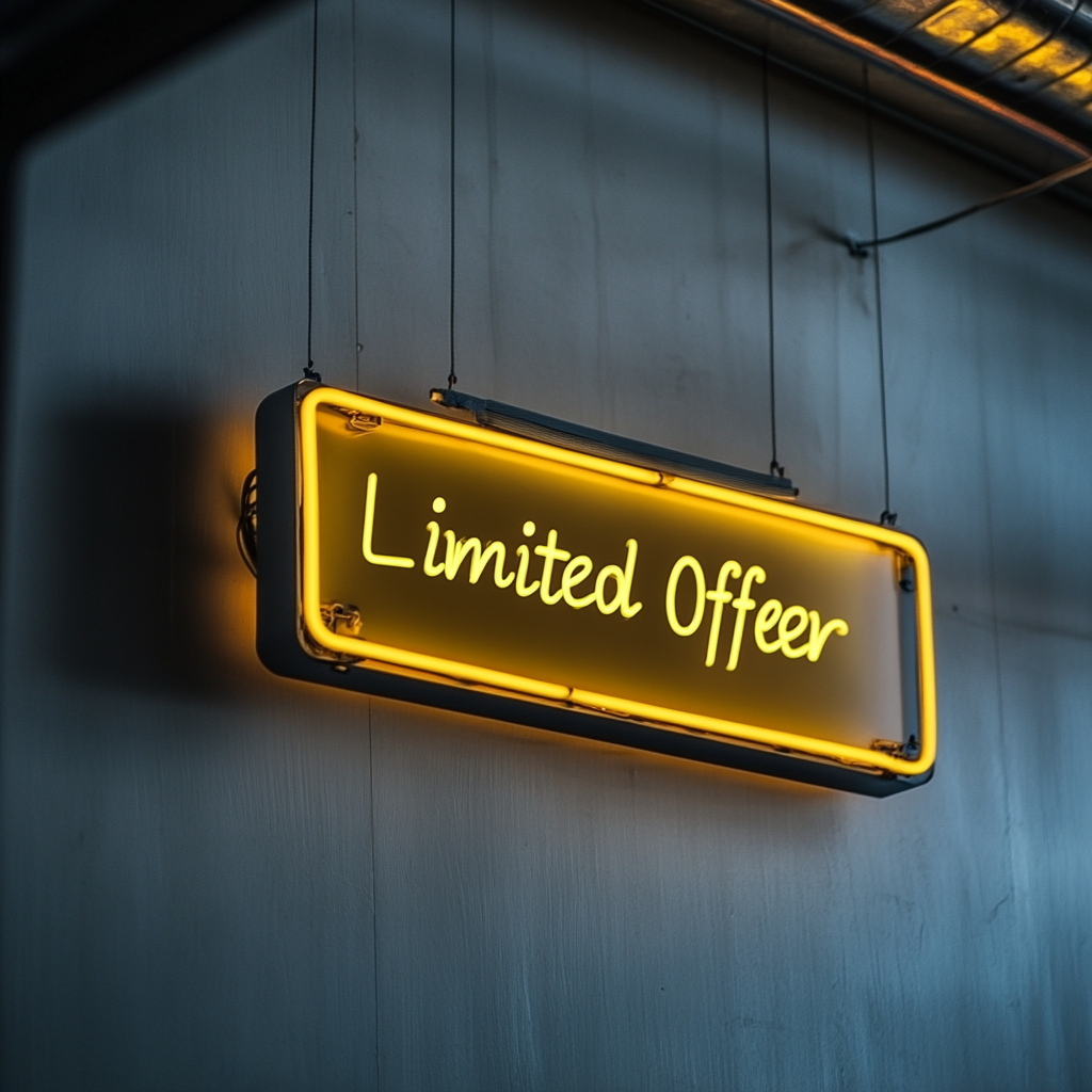 "Limited Offer" - Yellow Neon Sign, 18 Inches