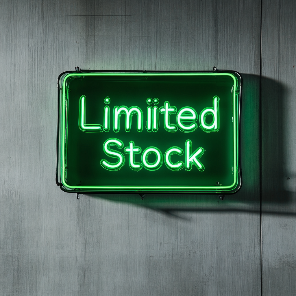 "Limited Stock" - Green Neon Sign, 24 Inches