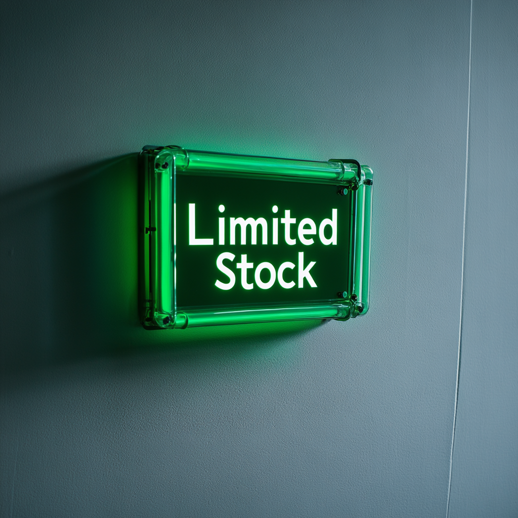 "Limited Stock" - Green Neon Sign, 24 Inches