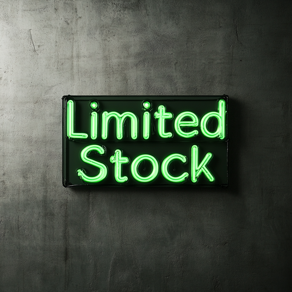"Limited Stock" - Green Neon Sign, 24 Inches