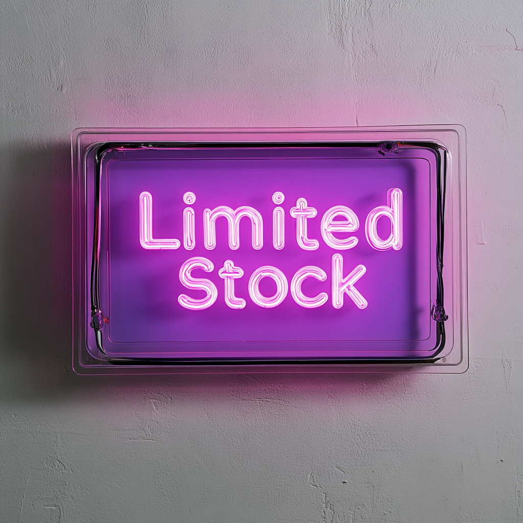 "Limited Stock" - Pink Neon Sign, 24 Inches