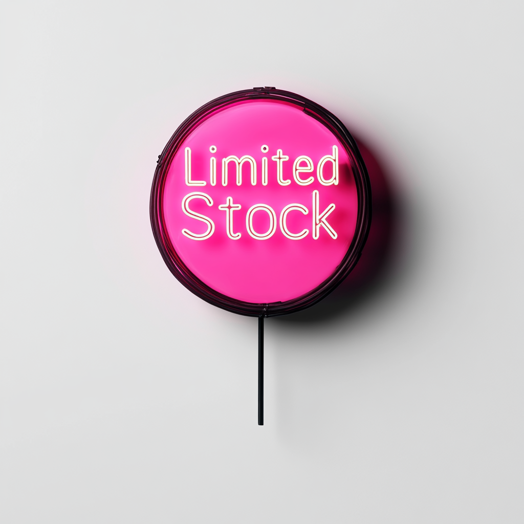 "Limited Stock" - Pink Neon Sign, 24 Inches