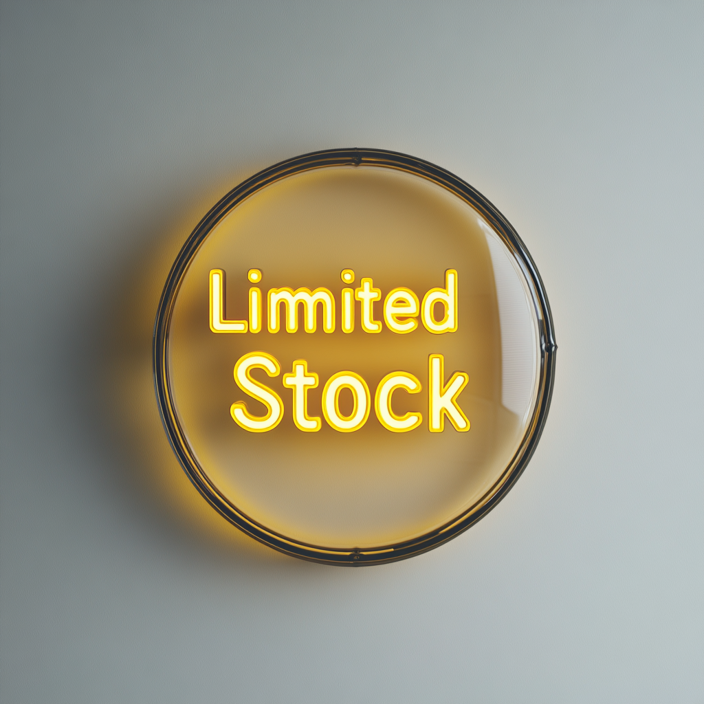 "Limited Stock" - Yellow Neon Sign, 24 Inches