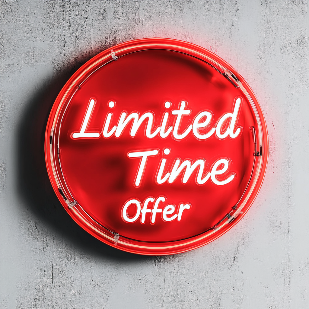 "Limited Time Offer" - Red Neon Sign, 24 Inches