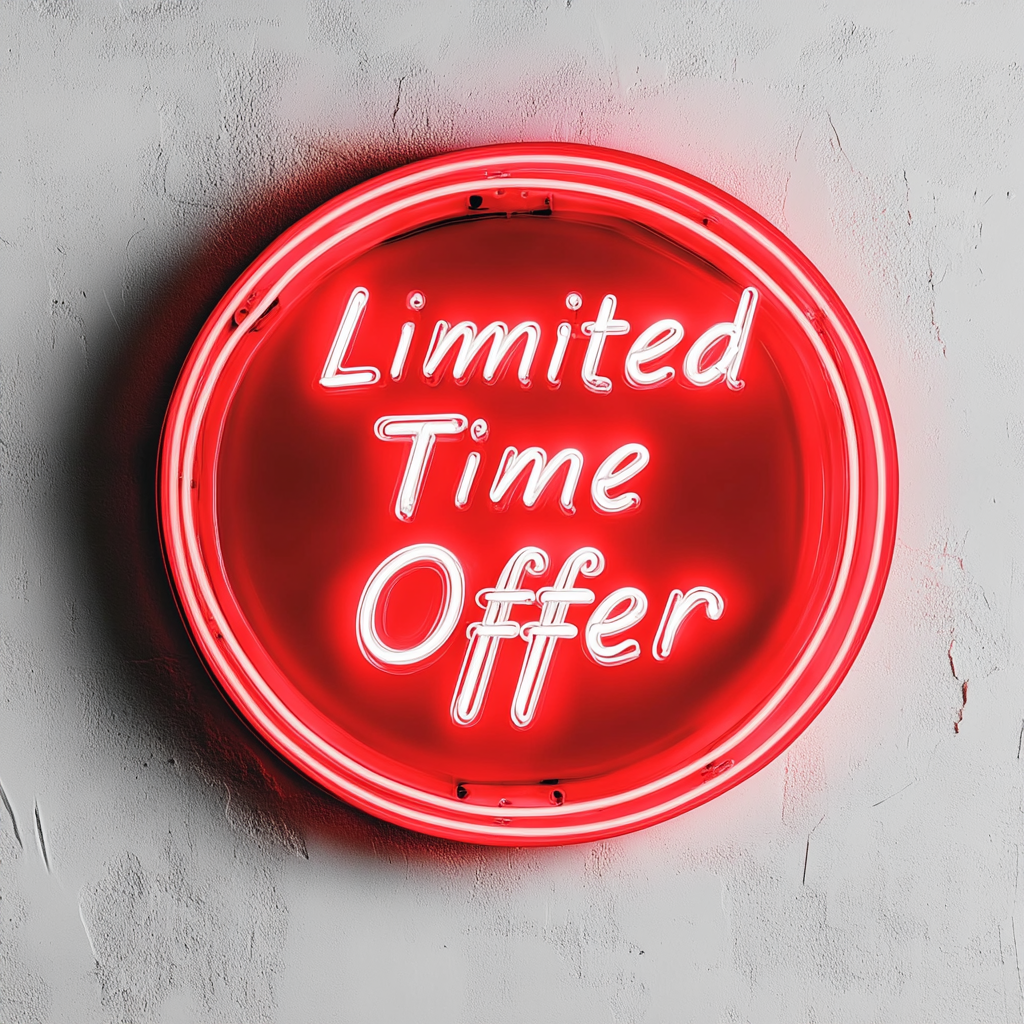 "Limited Time Offer" - Red Neon Sign, 24 Inches