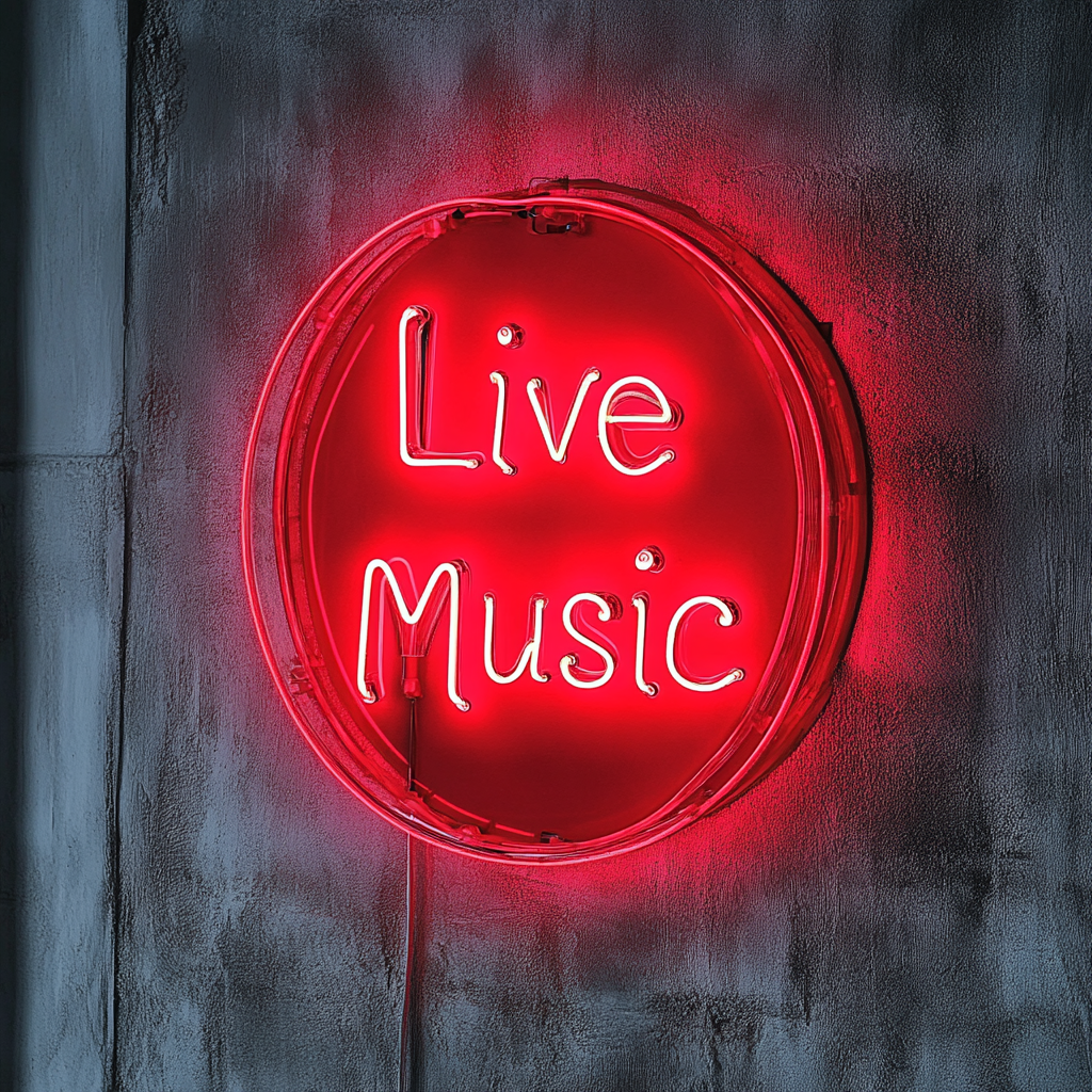 Live Music - Red Neon Sign, 18 Inches