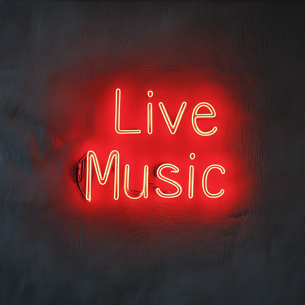 Live Music - Red Neon Sign, 18 Inches