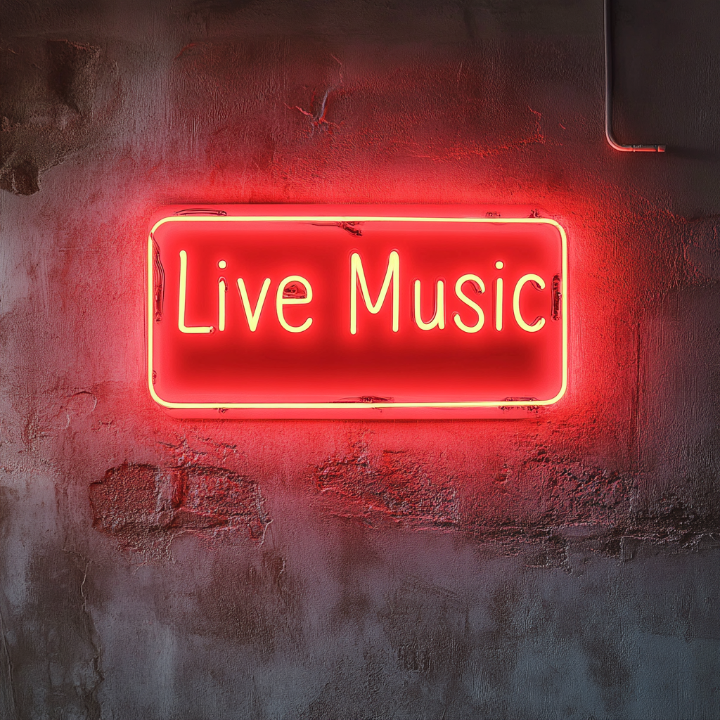 Live Music - Red Neon Sign, 18 Inches