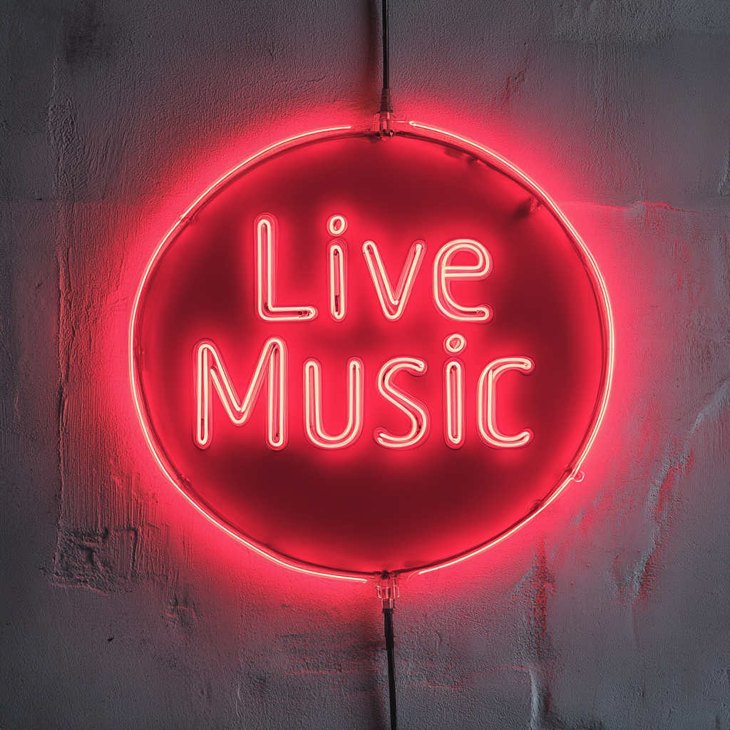 Live Music - Red Neon Sign, 24 Inches