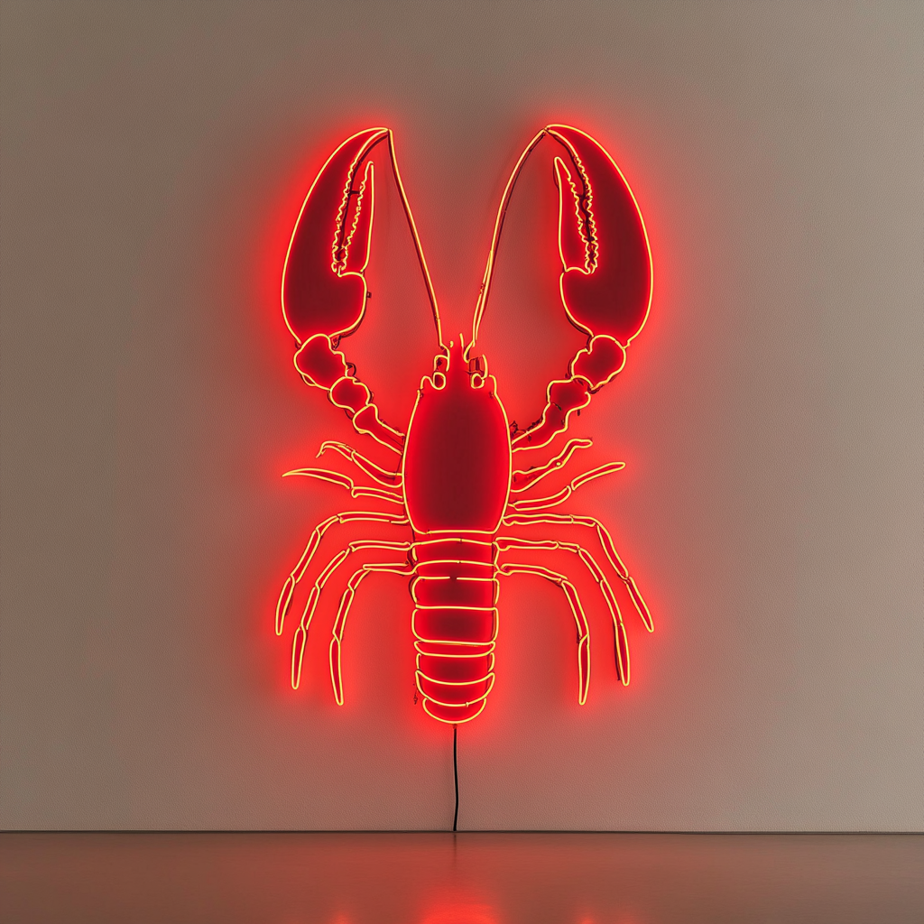 Lobster - Red Neon Sign, 18 Inches