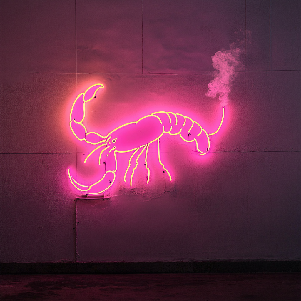 Lobster with Steam - Pink Neon Sign, 18 Inches
