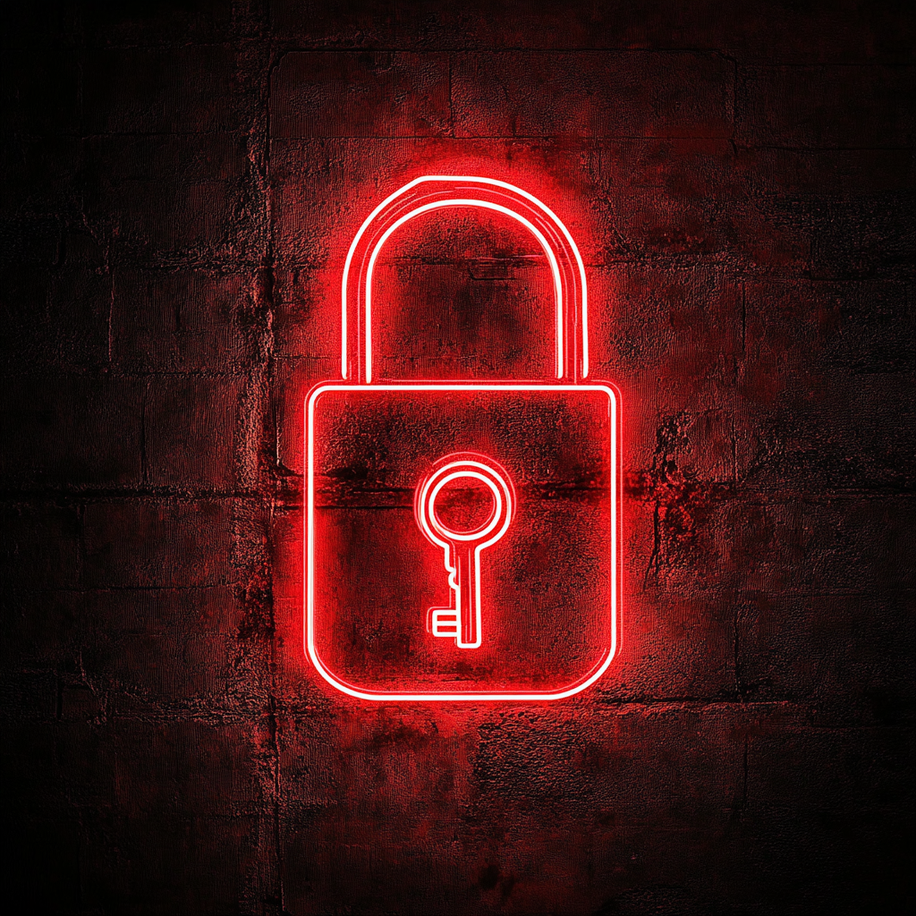 Lock and Key - Red Neon Sign, 18 Inches
