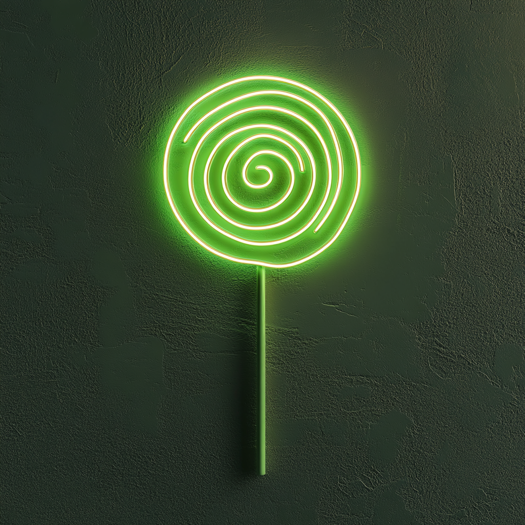 Lollipop - Green Neon Sign, 18 Inches