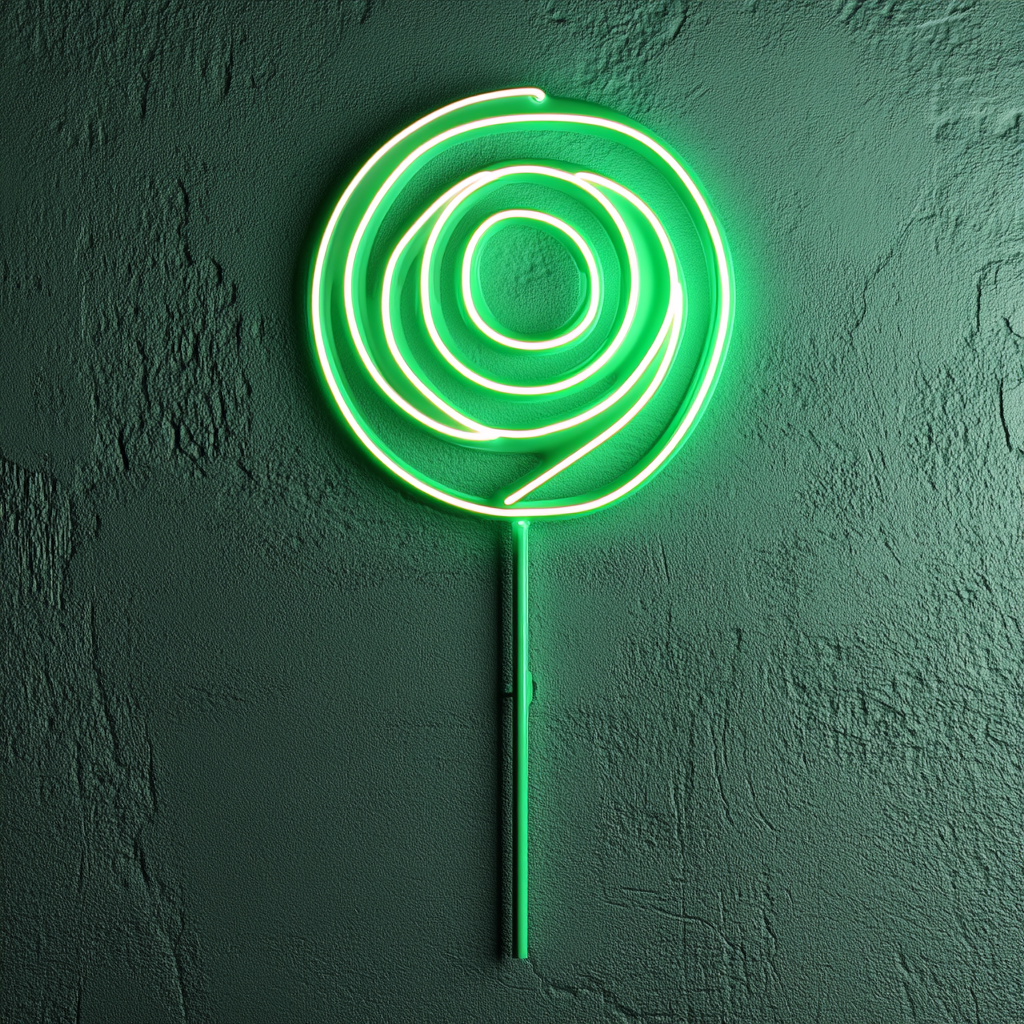 Lollipop - Green Neon Sign, 18 Inches