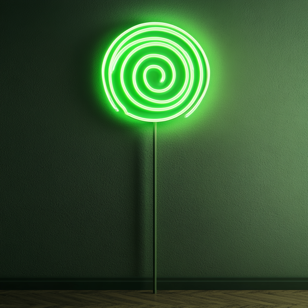 Lollipop - Green Neon Sign, 18 Inches