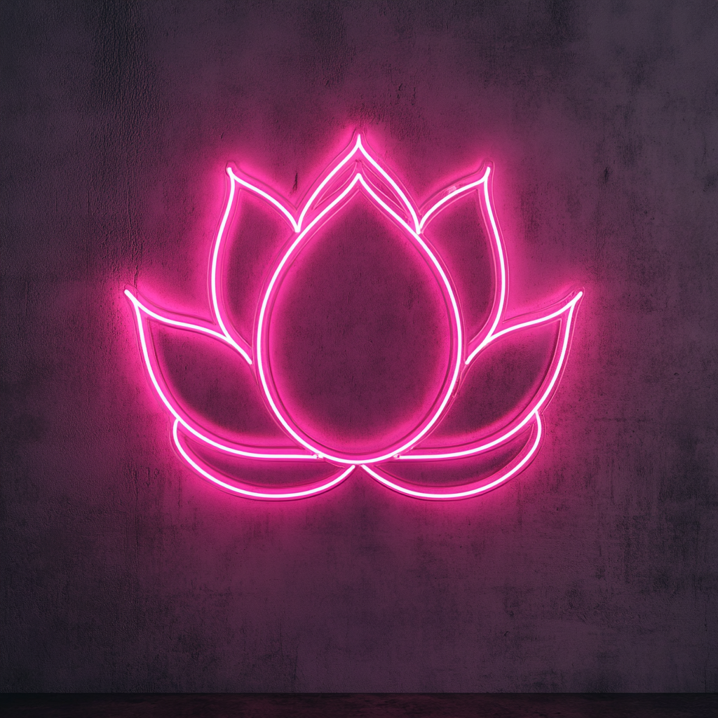 Lotus Flower - Pink Neon Sign, 24 Inches