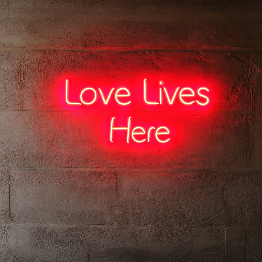 Love Lives Here - Red Neon Sign, 24 Inches